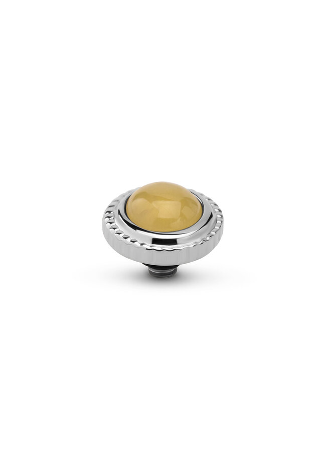 Melano Twisted meddy Smooth Gem Yellow Calcite Zilverkleurig
