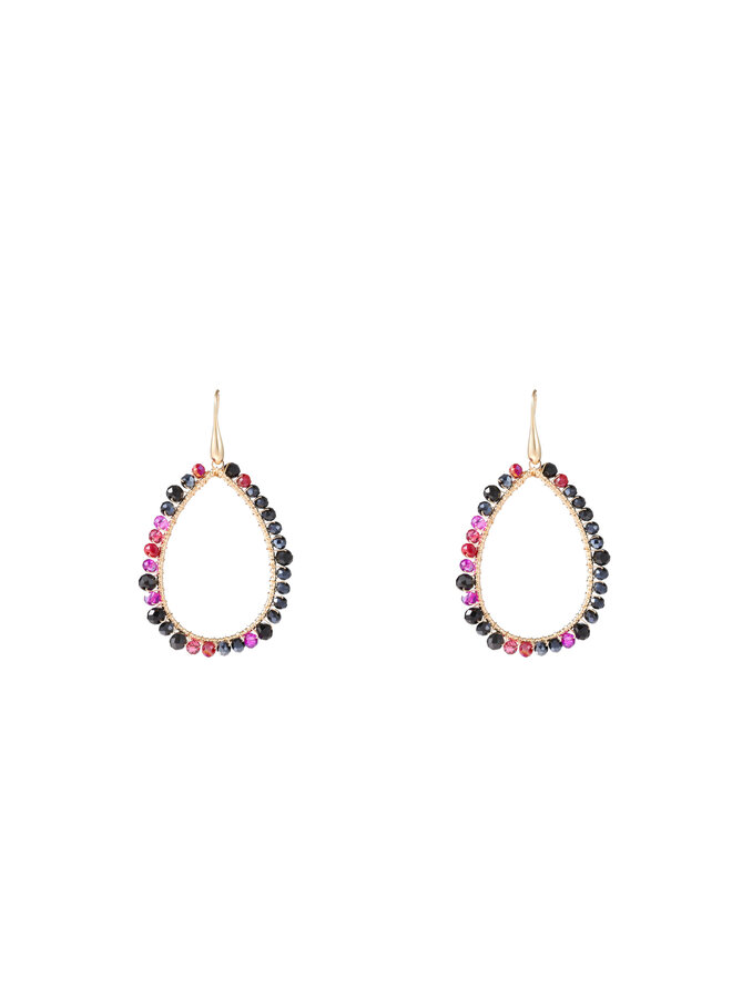 Day & Eve oorbellen E0114-79 Mix Fuchsia/Goudkleurig