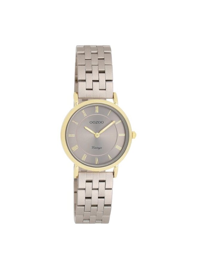 OOZOO Vintage horloge C20375 Taupe/Goudkleurig