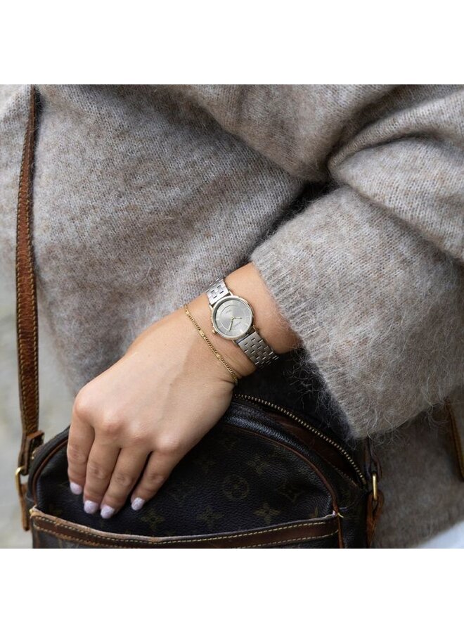 OOZOO Vintage horloge C20375 Taupe/Goudkleurig