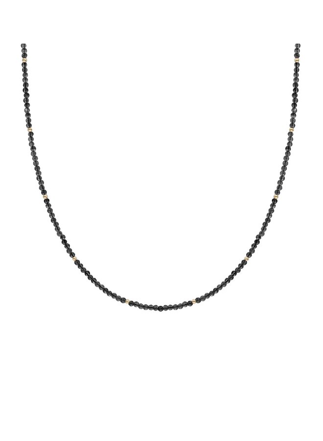 Sparkling Jewels ketting Beaded Onyx Goudkleurig