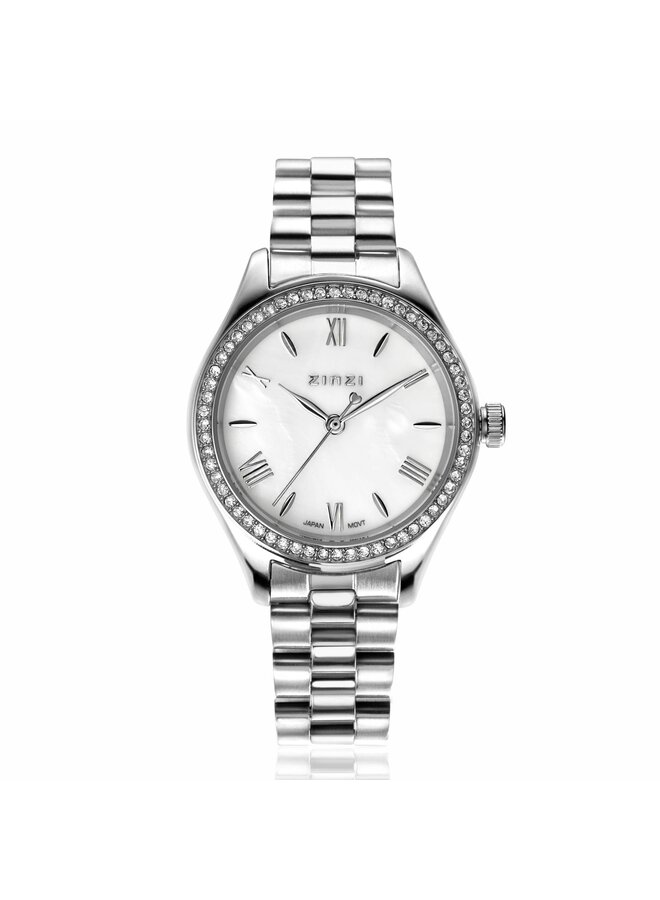 Zinzi horloge Tresor ZIW2417 Zilverkleurig/Parelmoer