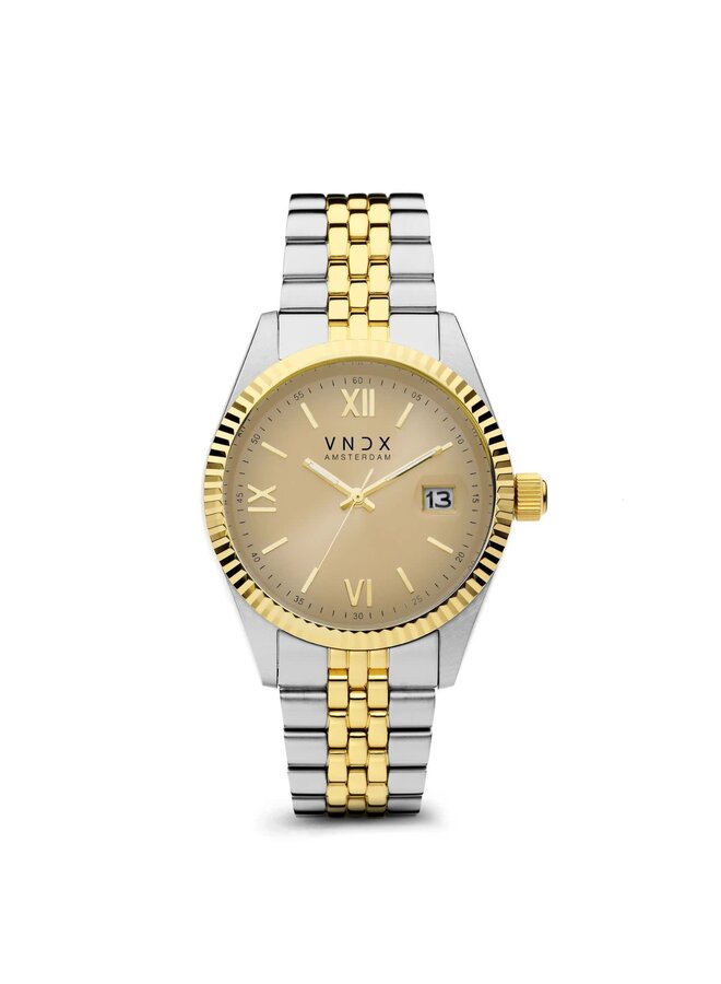 VNDX horloge Dare Devil XL MT43008-04 Zilver-/Goudkleurig/Beige