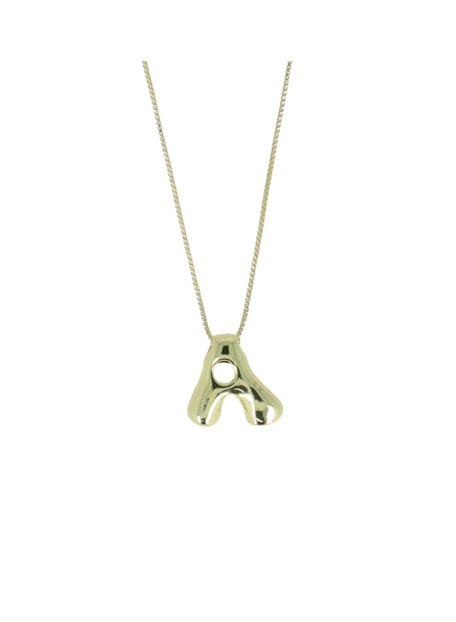LOTT. ketting Initiaal Cartoon Goud Verguld
