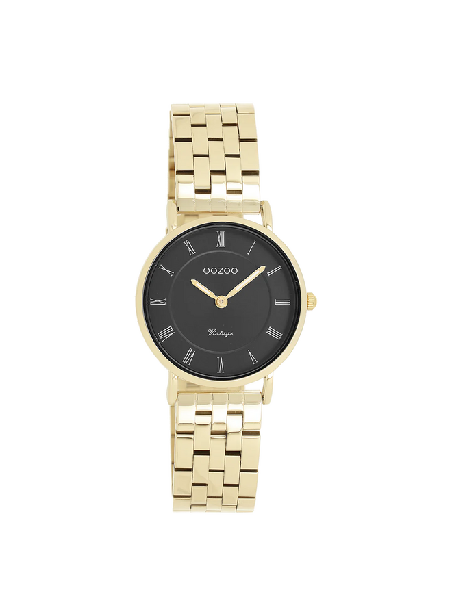 OOZOO Vintage horloge C20378 Goudkleurig/Zwart