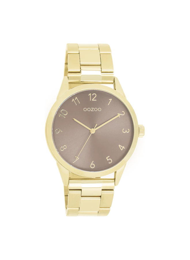 OOZOO Timepieces horloge C11425 Goudkleurig/Taupe