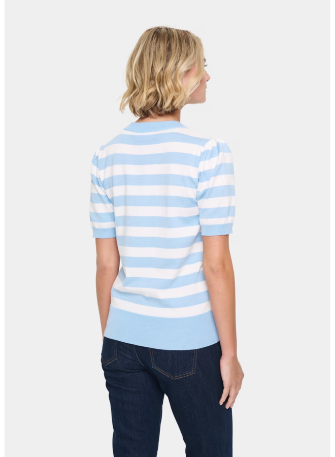 Top MilaSZ Block Stripe Airy Blue