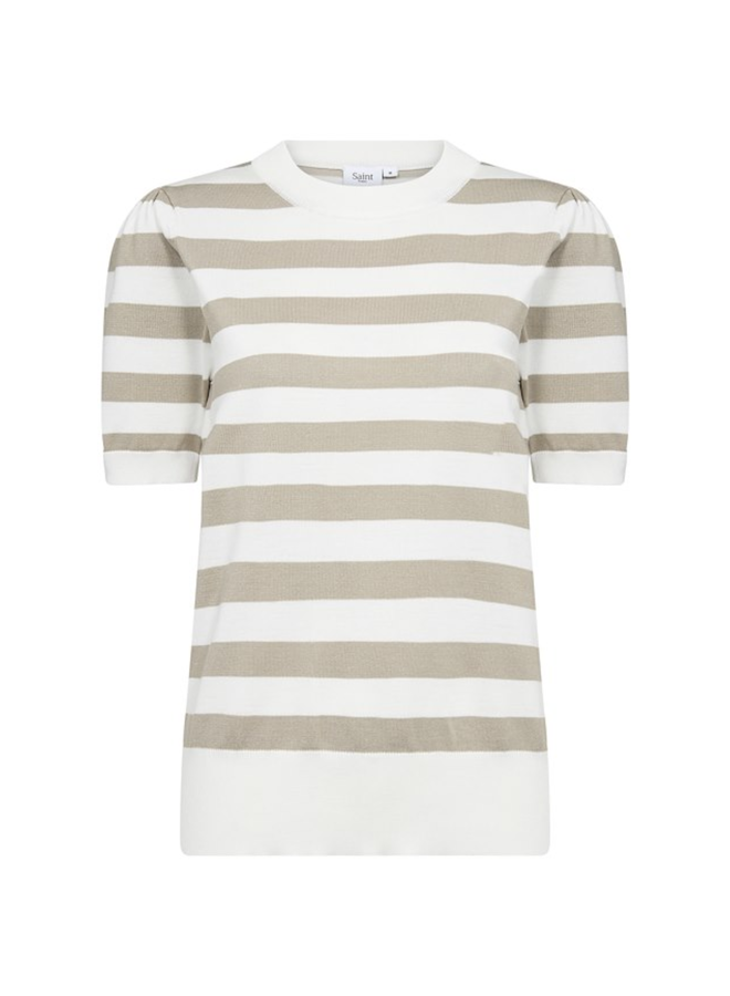 Top MilaSZ Block Stripe Ice/Plaza Taupe