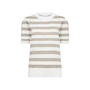 Top MilaSZ Block Stripe Ice/Plaza Taupe