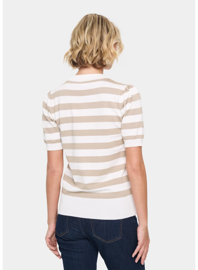 Top MilaSZ Block Stripe Ice/Plaza Taupe