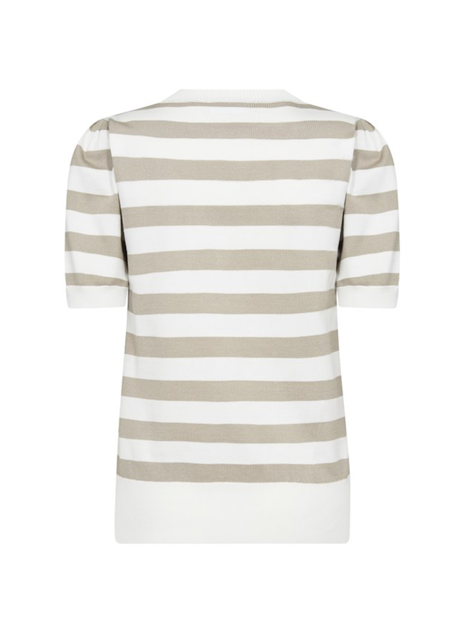 Top MilaSZ Block Stripe Ice/Plaza Taupe