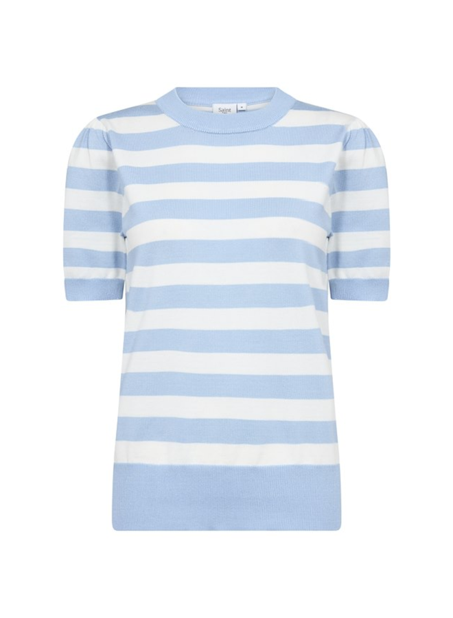 Top MilaSZ Block Stripe Airy Blue