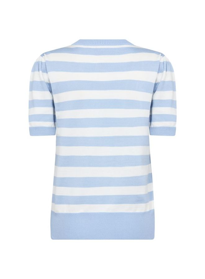 Top MilaSZ Block Stripe Airy Blue