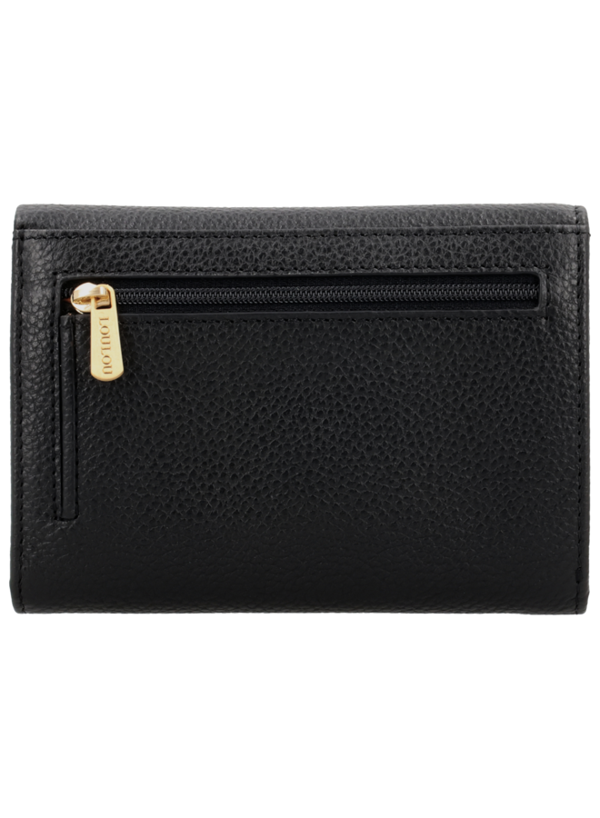 LouLou portemonnee Petite Fleur Zwart/Goudkleurig