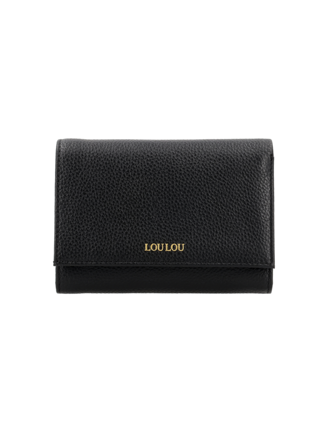 LouLou portemonnee Petite Fleur Zwart/Goudkleurig