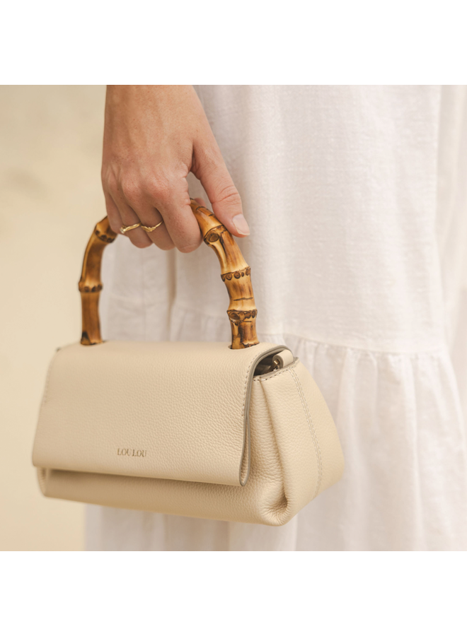LouLou tas Bamboo Mae Beige/Goudkleurig