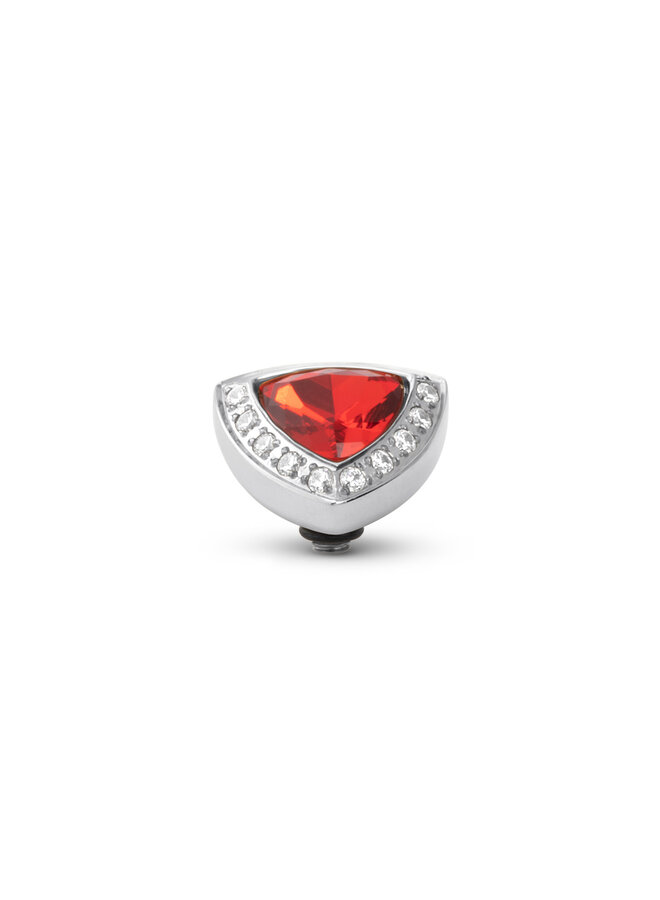 Melano Twisted meddy Pyramid Coral Red Zilverkleurig