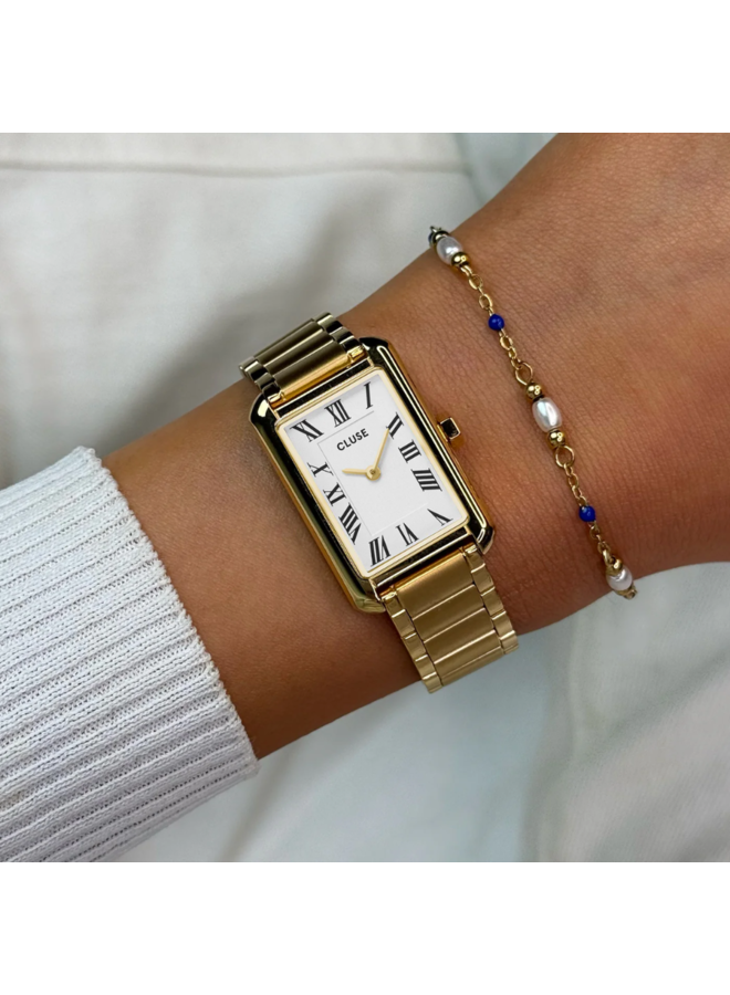 CLUSE horloge Belisenna Goudkleurig/Wit