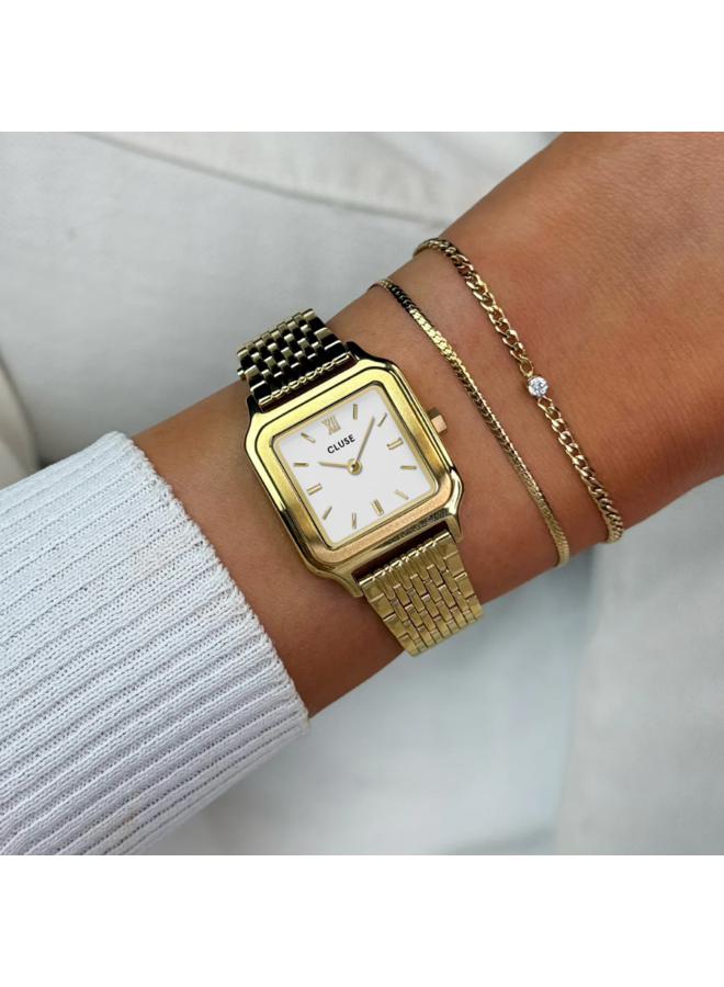 CLUSE horloge Gracieuse Petite Goudkleurig/Wit