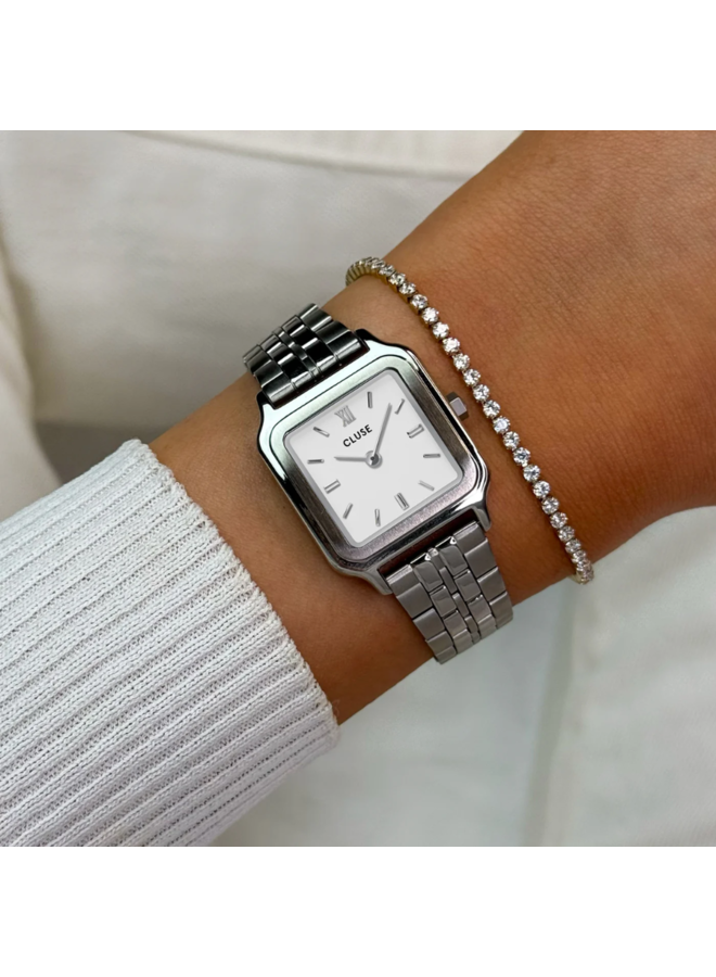 CLUSE horloge Gracieuse Petite Zilverkleurig/Wit