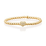 Sparkling Jewels armband Heart Disc White CZ/Goudkleurig