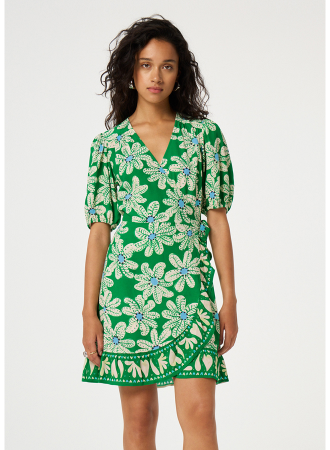 Jurk Ariel Green Glow/Pool Blue