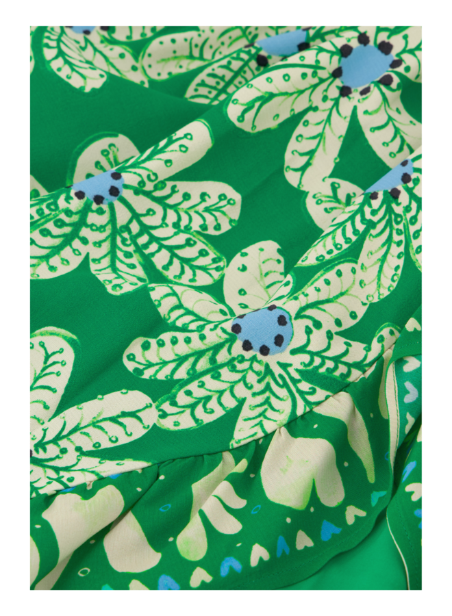 Jurk Ariel Green Glow/Pool Blue