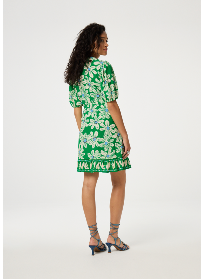 Jurk Ariel Green Glow/Pool Blue