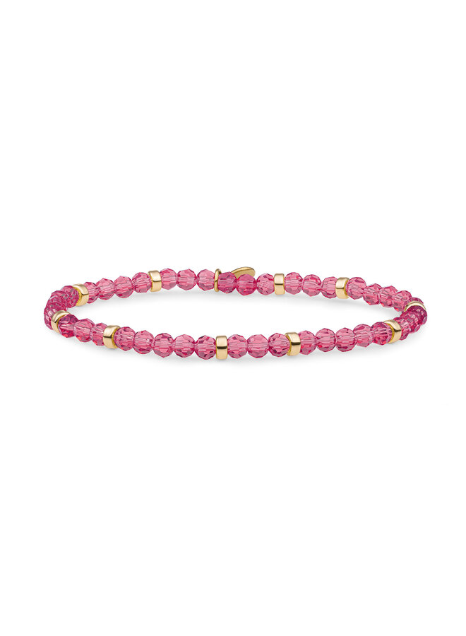 Sparkling Jewels armband Roundel Interstellar Fuchsia Quartz Goudkleurig