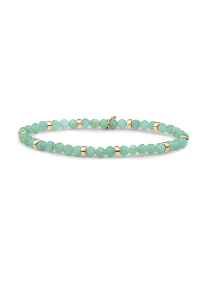 Sparkling Jewels armband Roundel Interstellar Rich Green Amazonite Goudkleurig
