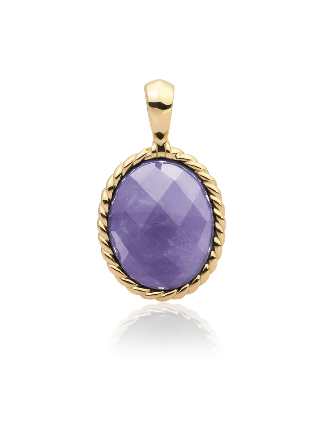Sparkling Jewels pendant Twist Amethyst Goudkleurig