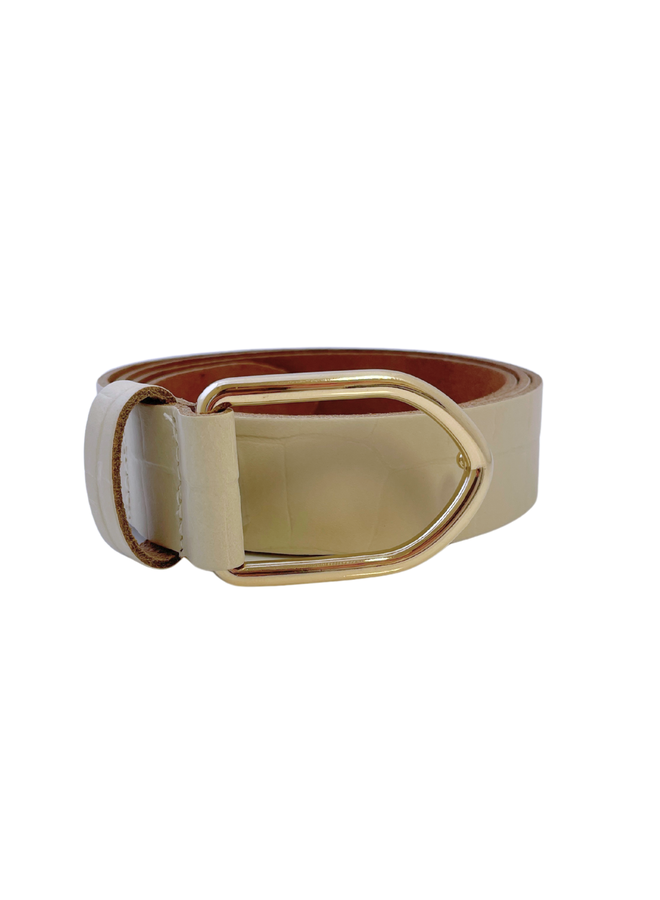 Elvy riem Croco 30490 Ecru/Goudkleurig