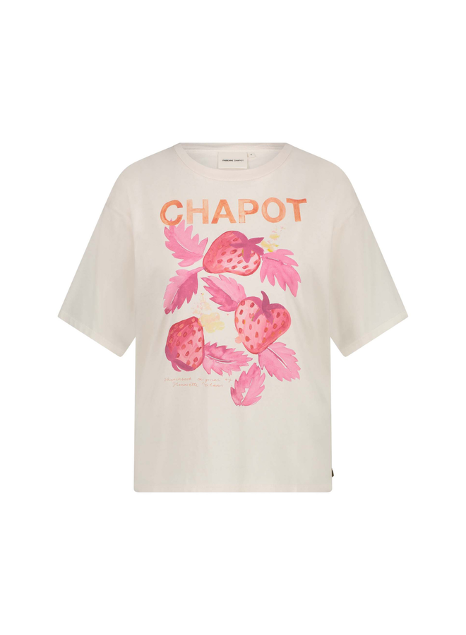 T-shirt Steve Sketchbook Cosy White/Coral