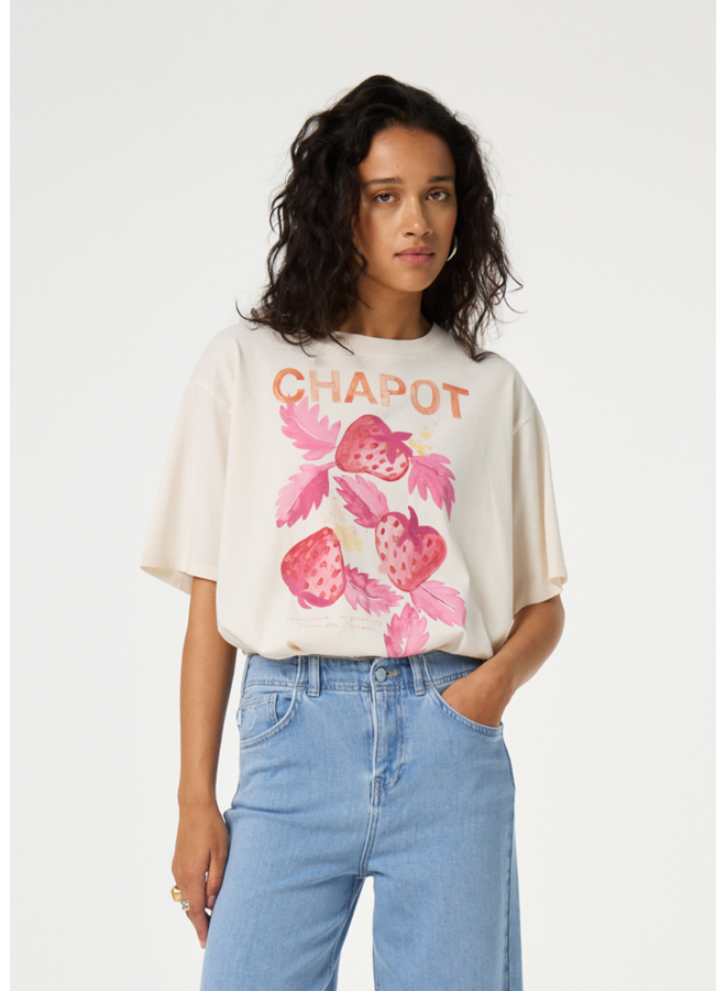 T-shirt Steve Sketchbook Cosy White/Coral