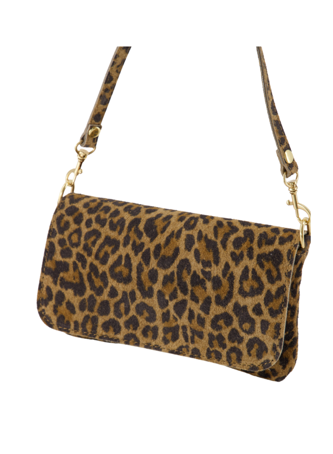 Jewelz tas Lara Suède Luipaard/Goudkleurig