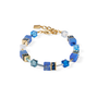 COEUR de LION armband 4905/0700 Blauw/Goud Verguld