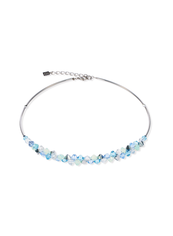 COEUR de LION ketting 2038/0737 Aquablauw/Zilverkleurig
