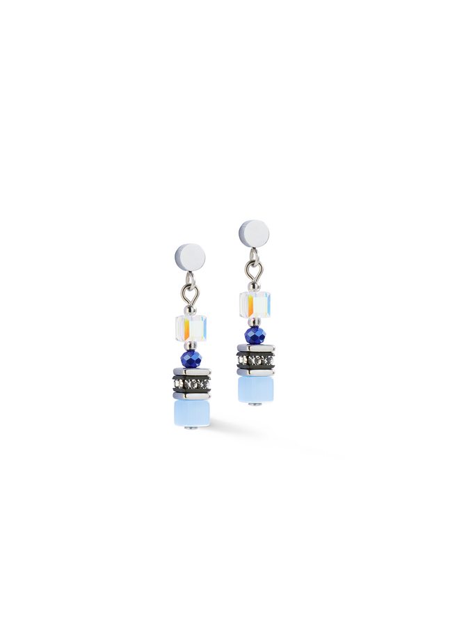 COEUR de LION oorbellen 4565/0700 Blauw/Zilverkleurig