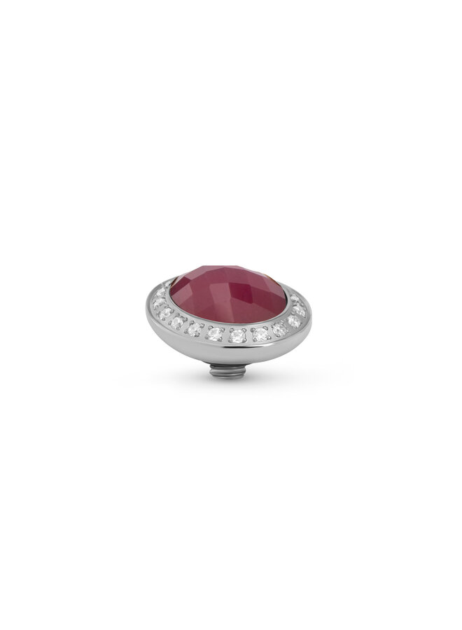 Melano Twisted meddy Jelly CZ Raspberry Zilverkleurig