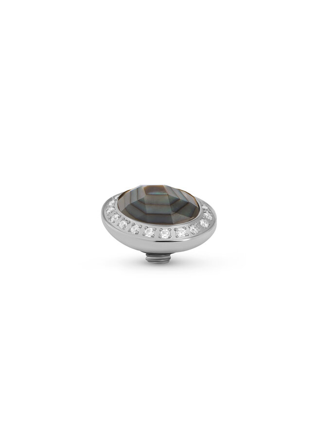 Melano Twisted meddy Pearly CZ Abalone Zilverkleurig
