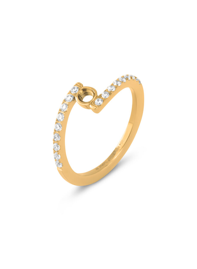 Melano Twisted ring Tegan CZ Goudkleurig