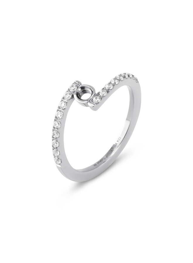 Melano Twisted ring Tegan CZ Zilverkleurig