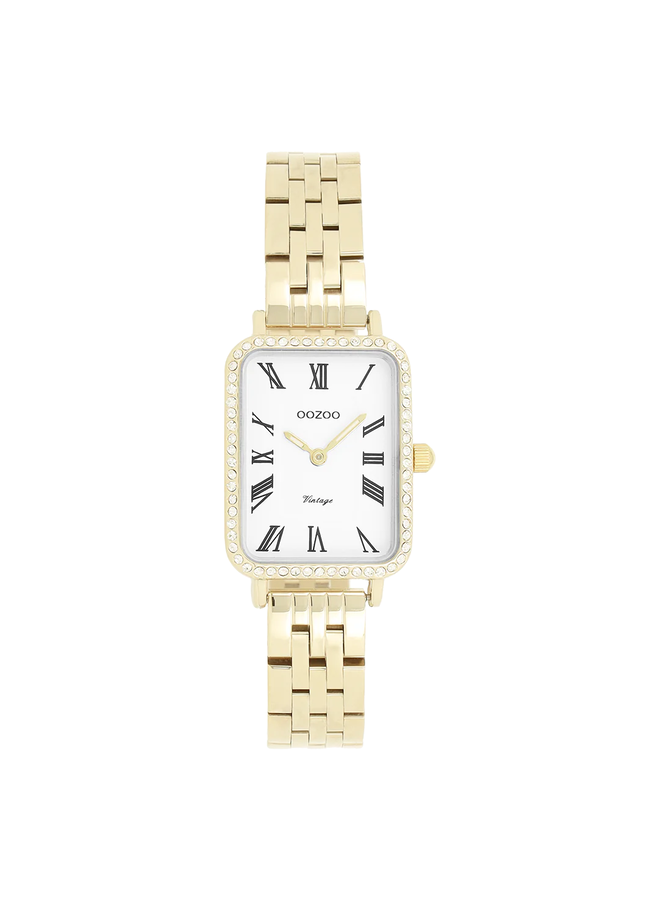 OOZOO Vintage horloge C20414 Goudkleurig/Wit