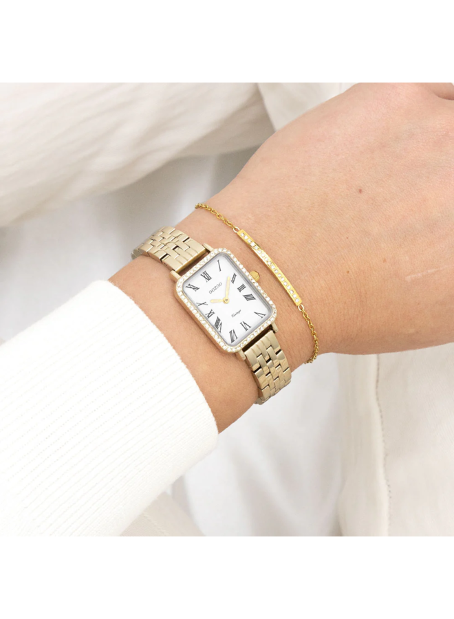 OOZOO Vintage horloge C20414 Goudkleurig/Wit
