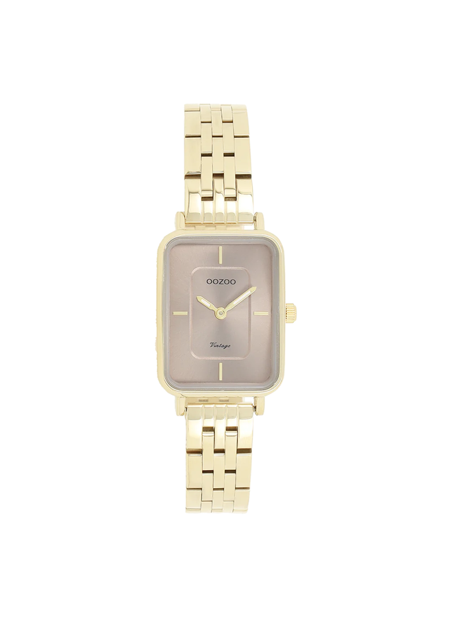 OOZOO Vintage horloge C20419 Goudkleurig/Taupe