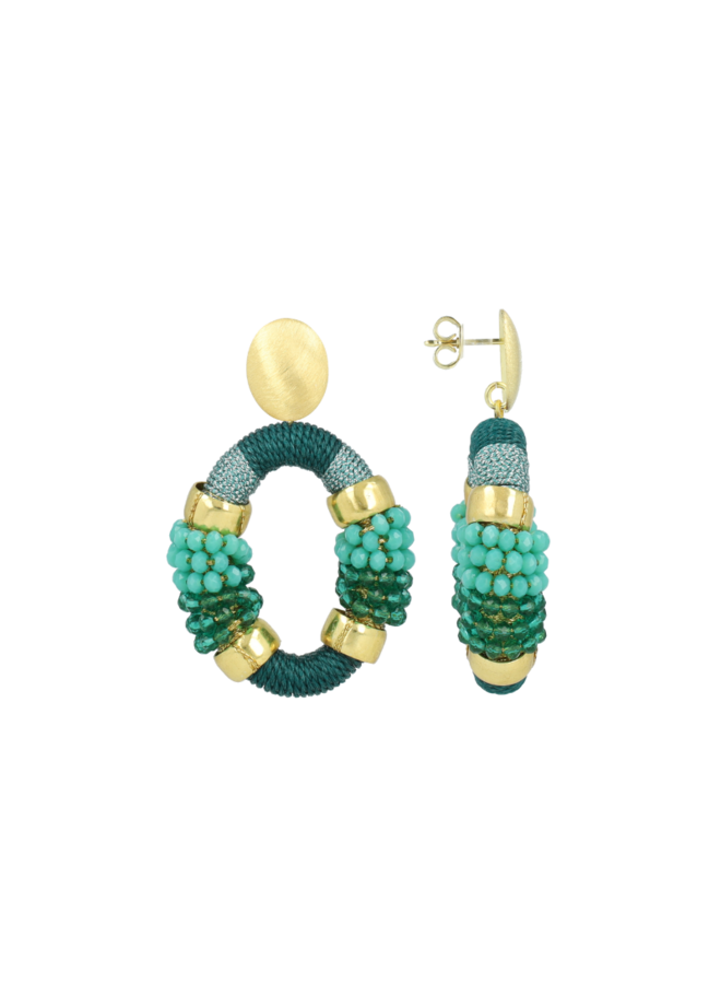 LOTT. oorbellen Caroline Ovaal M Oceaan/Goud verguld