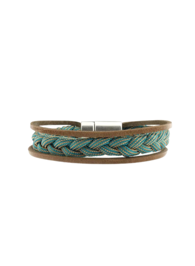 QOSS armband Levi Groen/Taupe