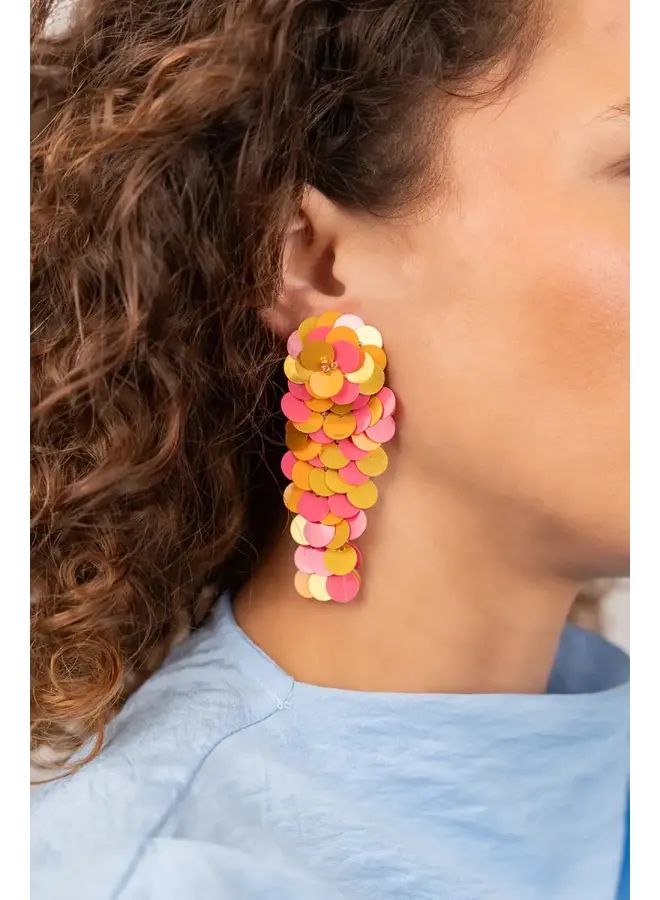 LOTT. oorbellen Linde Waterval L Sunset Mix/Goud Verguld