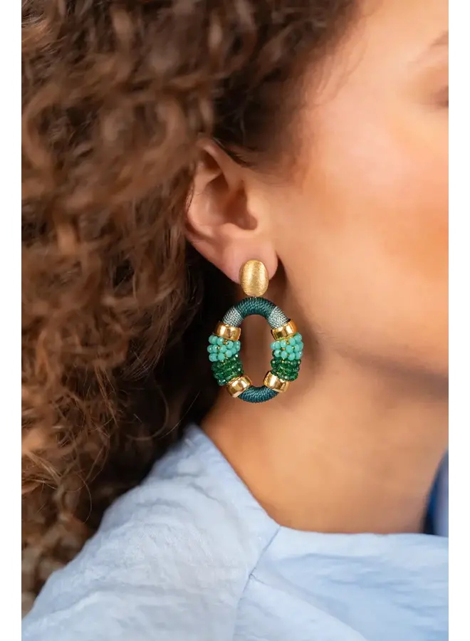 LOTT. oorbellen Caroline Ovaal M Oceaan/Goud verguld