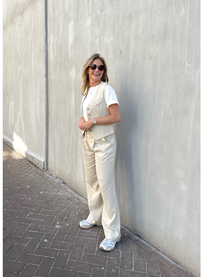 Gilet Flavio-M Natural Linen
